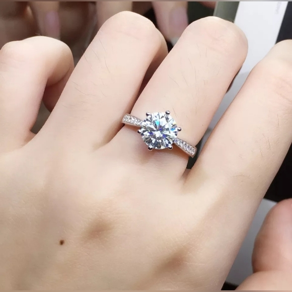 Pavé CZ Diamond Engagement Ring - Picture 1 of 5